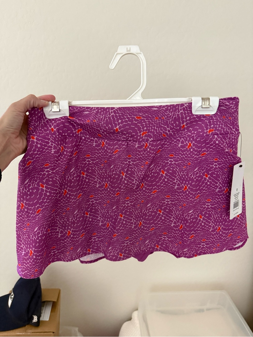 Purple Printed Mini Skirt with Red Accent - joola nwt